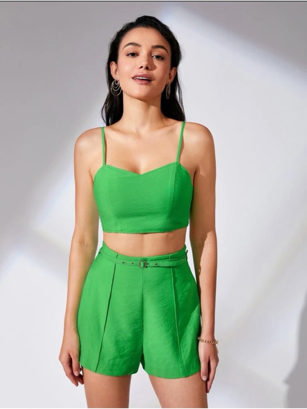 Cami Crop Top - Neon Green